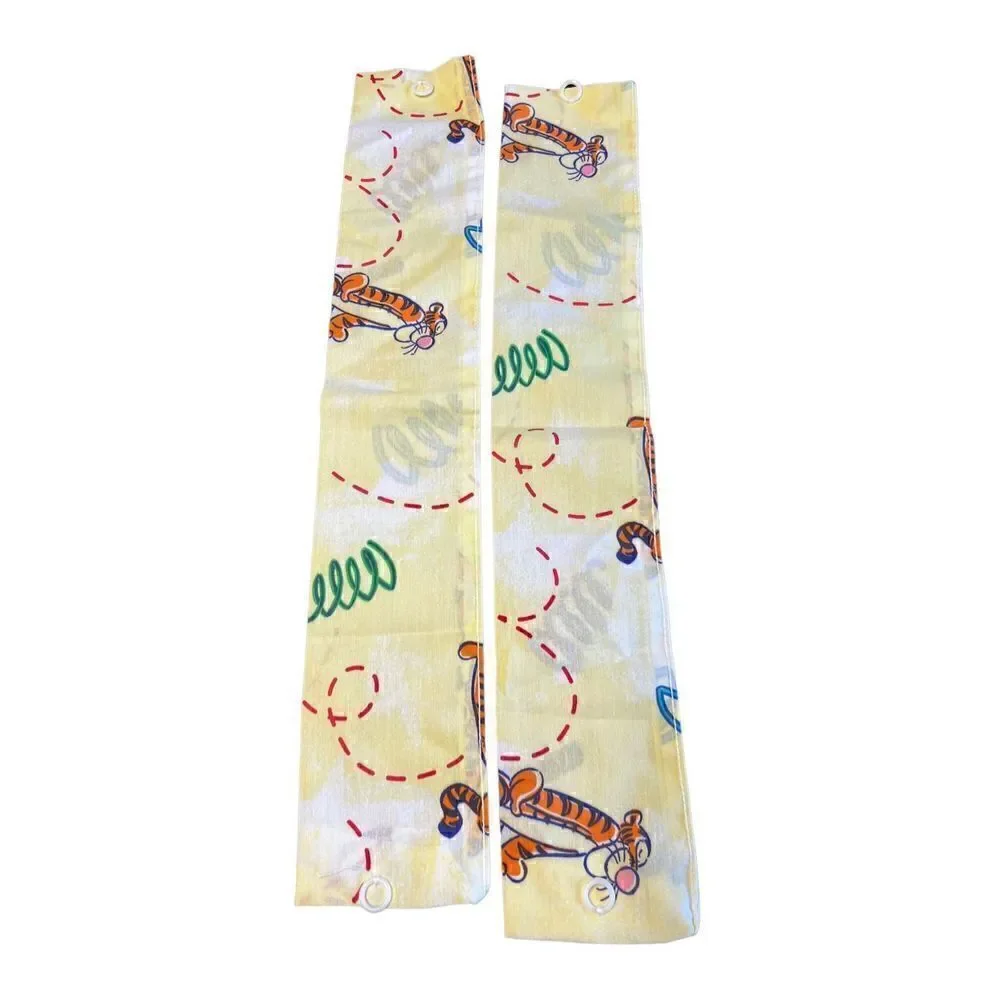 vintage Disney winnie the pooh tigger hopping yellow 2 curtain panels 40x63 each